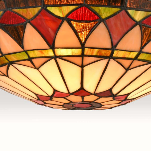Vintage Tiffany Style Mission Semi Flush Ceiling Light